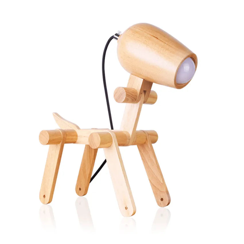 Personalized solid wood table lamp with warm light push button switch in Nordic style for living room study bedroom
