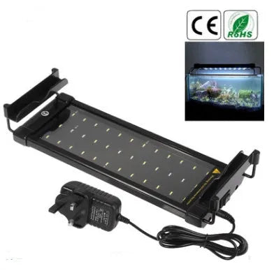 Aquarium LED lighting lamp with extendable bracket for freshwater fish tank, 2300 lumens, 8500K