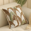 45cm square Jacquard woven cushion cover with retro plant pattern in multiple colour options