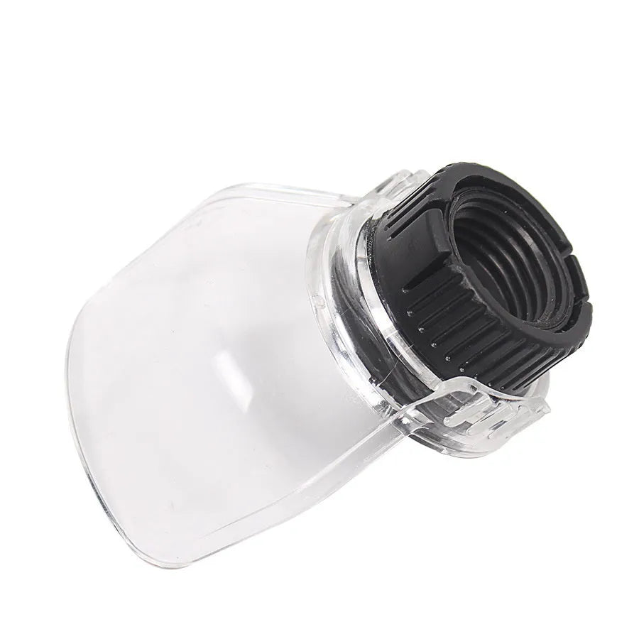 Transparent plastic horn protective cover for Delta industrial tools with 17.5-19mm thread port.