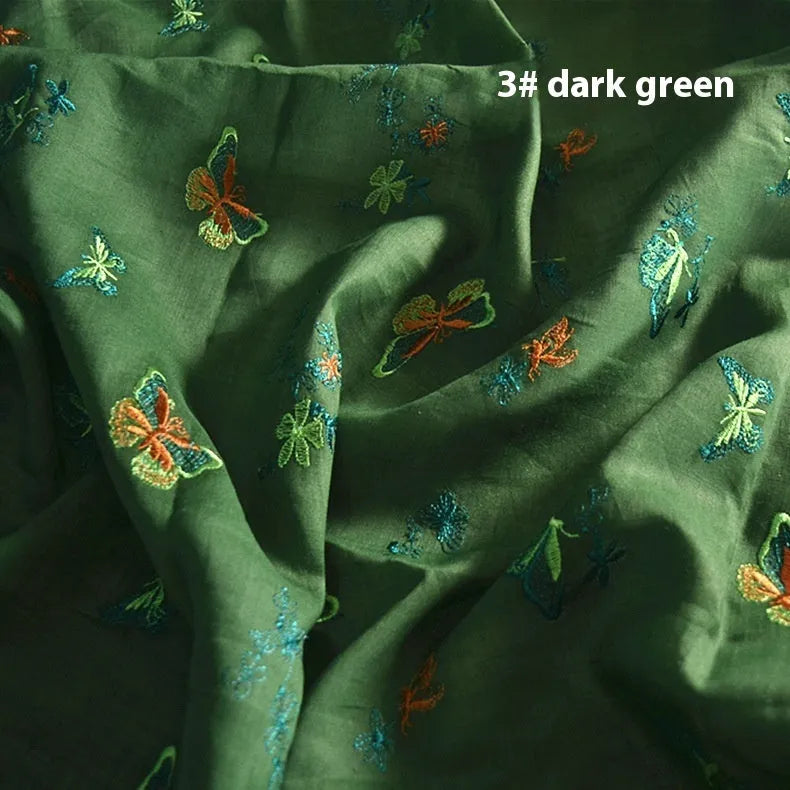 Pure ramie Hanfu fabric in beige, grass green and dark green colours, 140cm wide traditional clothing material