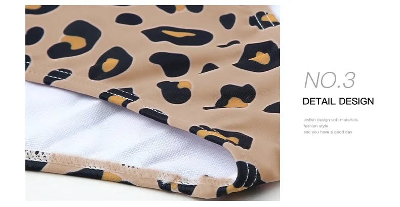 New asymmetric collar leopard print high waist triangle swimsuit for women in leopard print colour