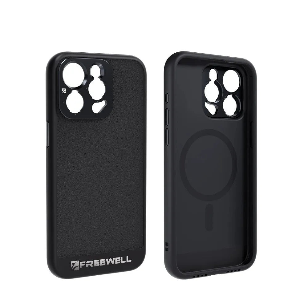 Black compatible protective case for iPhone 13 Pro, 14 Pro, and 15 Pro models.