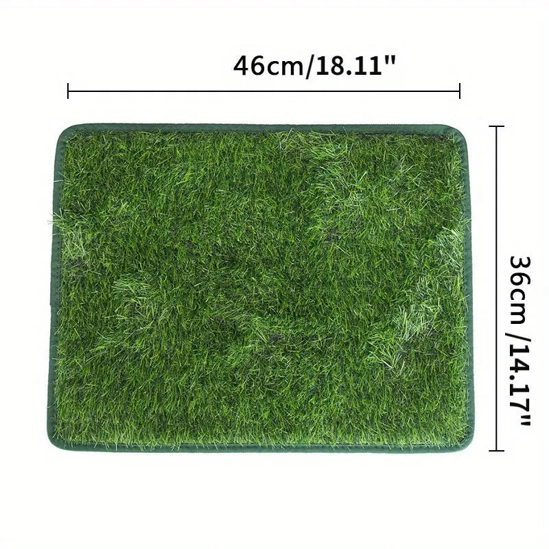 Artificial grass dog toilet training mat with washable base in three size options