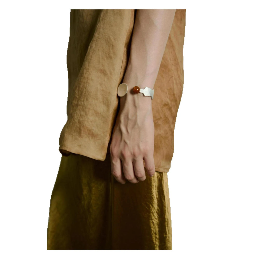 Small round spoon stewed pork design alloy ring and bracelet set with electroplated diamond shape elements