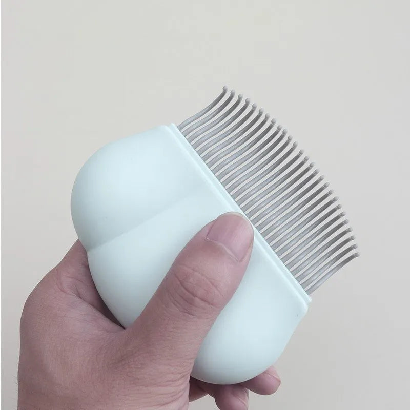 Blue Paw Soft deshedding brush and dematting tool for cats and dogs on a white background.