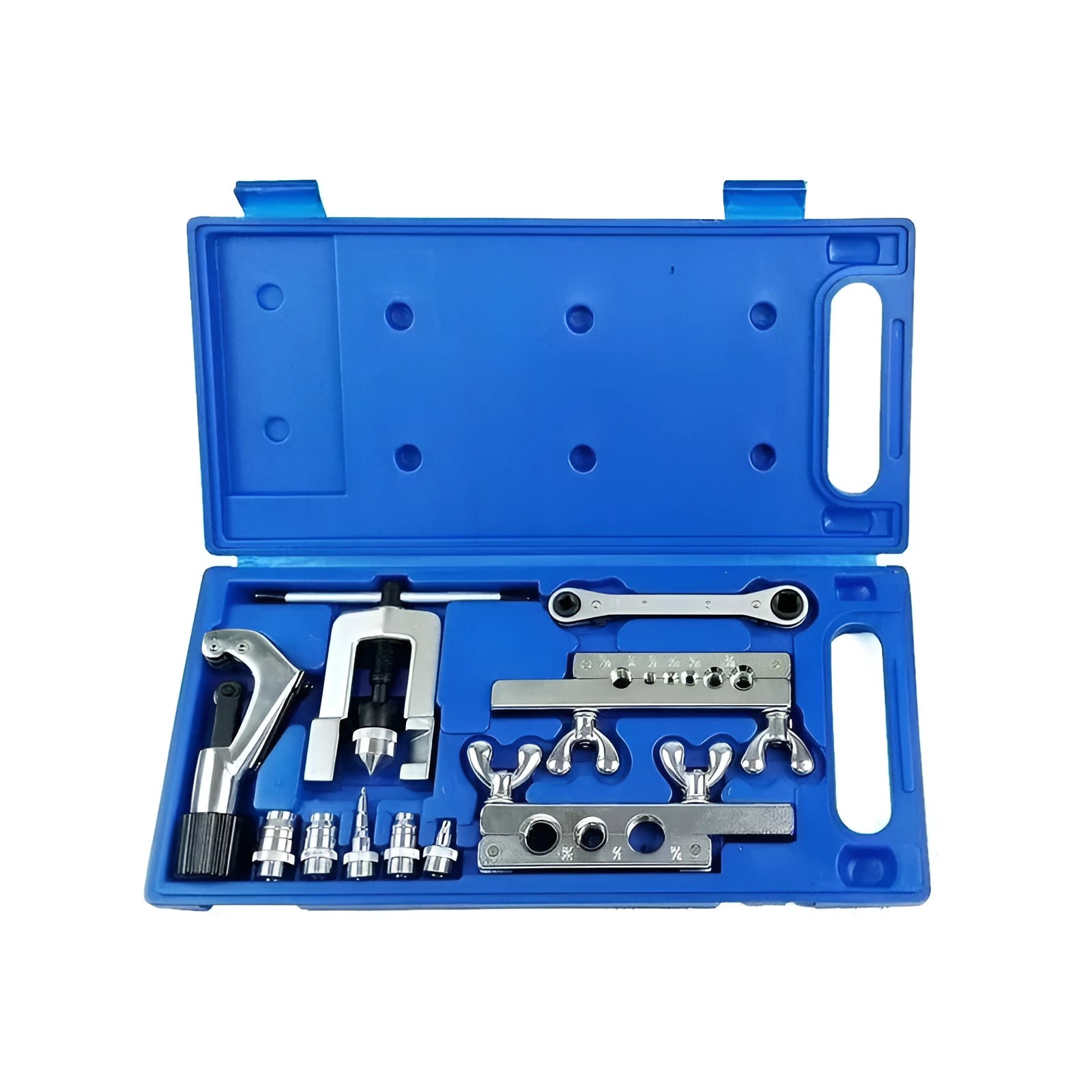 CT-278 cup type metal trumpet pipe opening tool set on a workbench.
