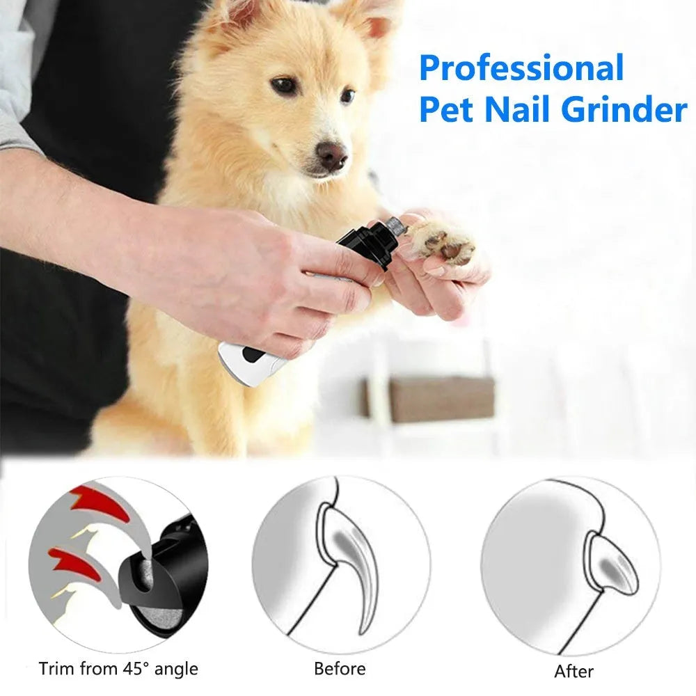 Pet automatic nail piercing device 3-speed LED electric dog nail grinder with dust collection