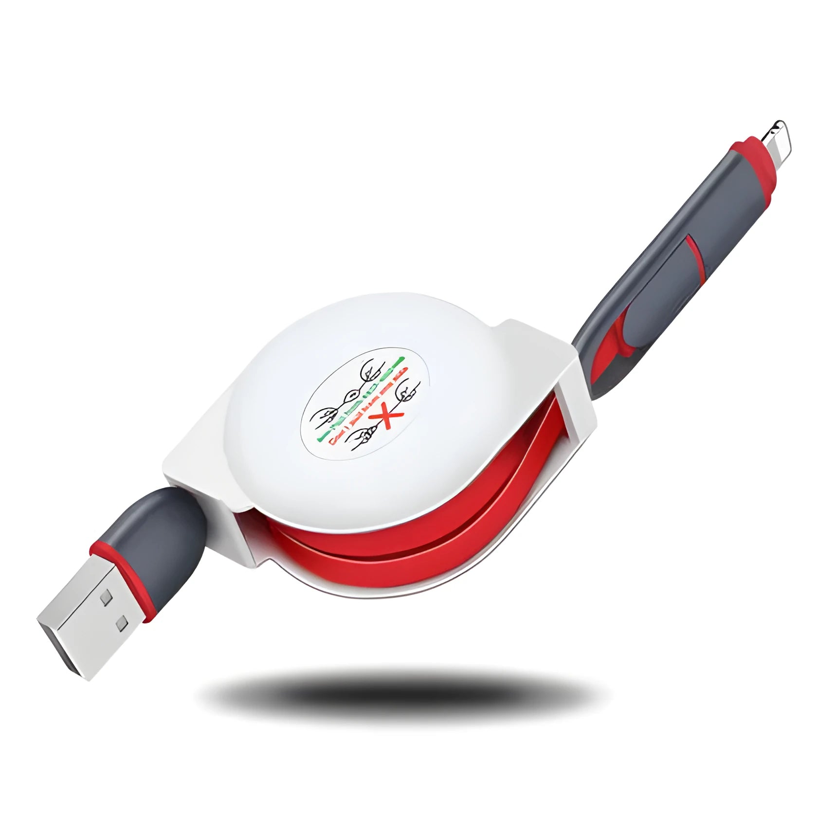 3 in 1 telescopic charging cable extended with titanium alloy connectors and TPE cable