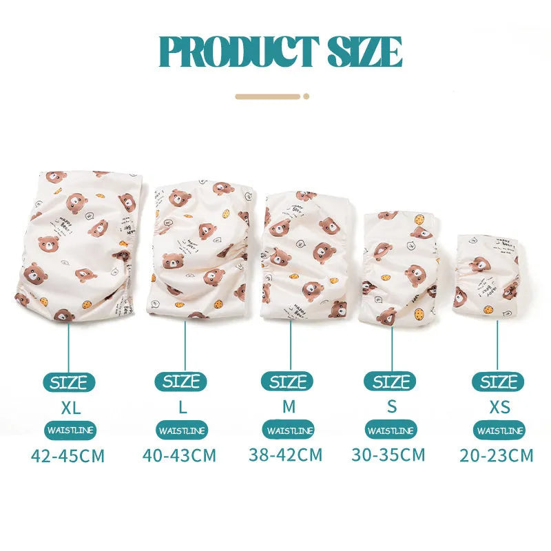 Cartoon bone paw print pattern reusable male dog diaper belly band with fastener tape