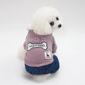 Bone pattern green cotton pet clothing for dogs with pull-on design, Asian size M