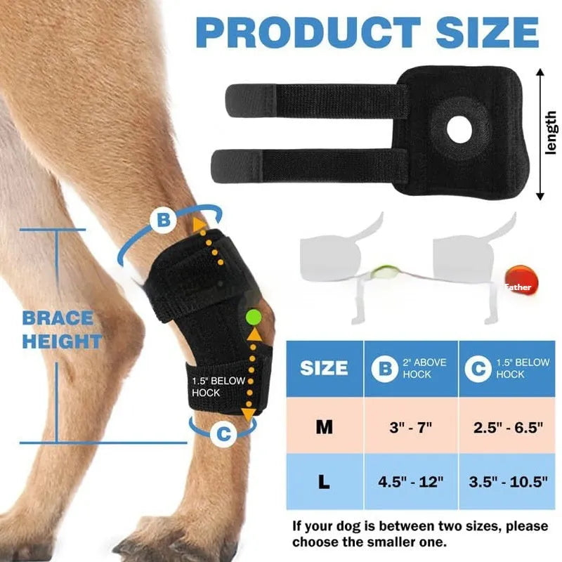 Black polyester pet leg guard for joint protection during ACL rehabilitation