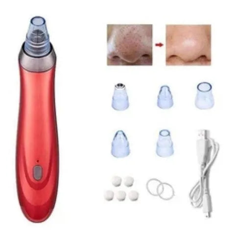 Electric blackhead remover tool with vacuum suction and nozzle attachments