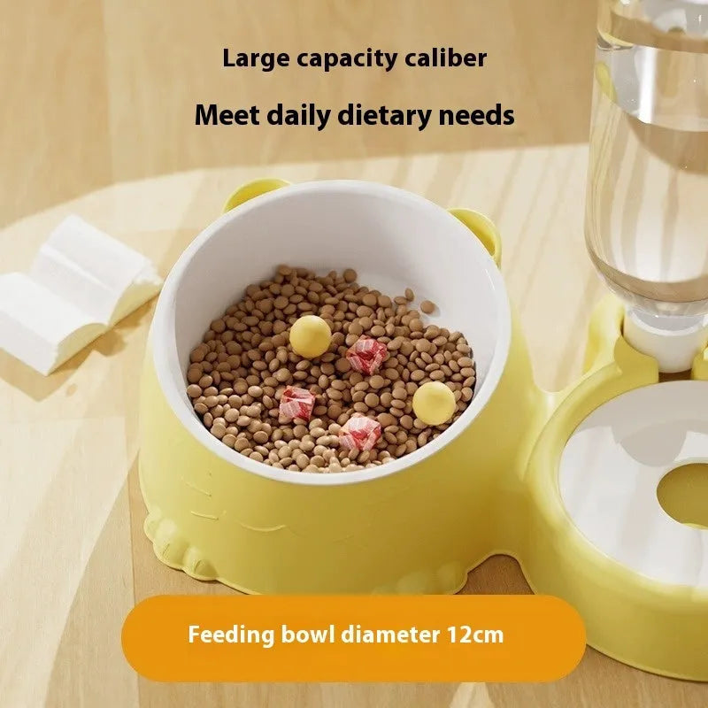 Double bowl automatic drinking pet water basin for cats in plastic with four colour options