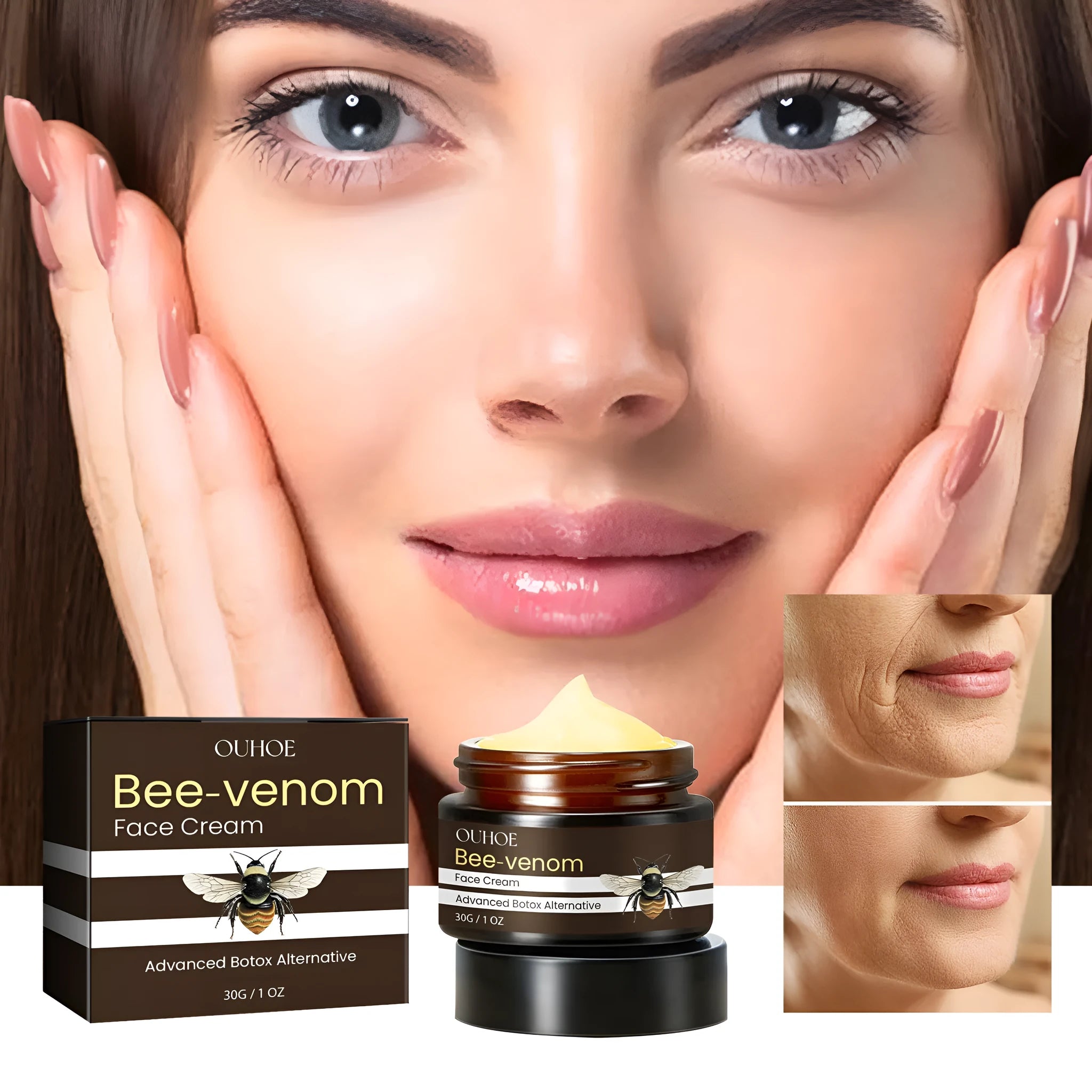 OUHOE Bee Firming Cream hydrating nourishing face cream in a 30g jar for skin firming