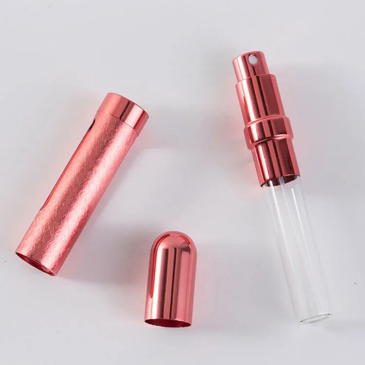12ml aluminium portable perfume bottle with glass liner in six colour options