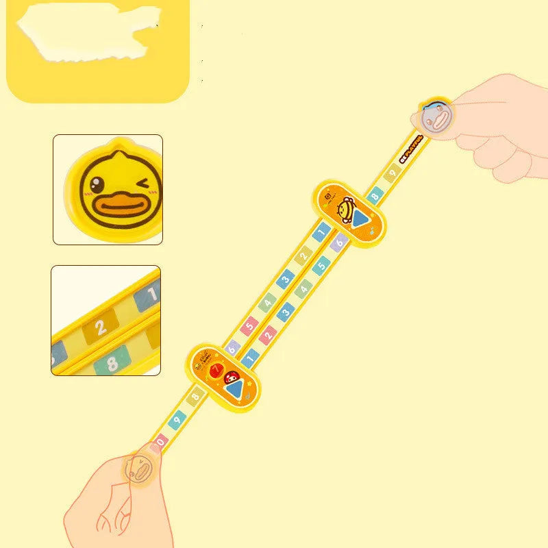 Yellow plastic children's digital decomposition ruler for maths learning, 24.5 cm long
