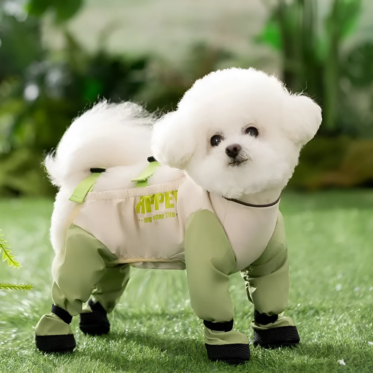 Waterproof reflective stripe dog pants with anti-slip paw soles for small medium dogs