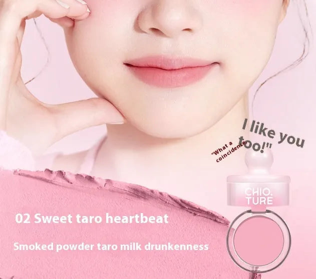 Blush powder compact showing four nude monochrome shades with shimmer finish