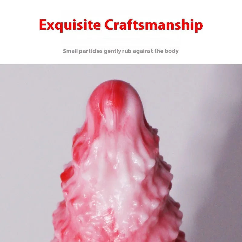 Pink platinum silicone shaped penis masturbation device for women