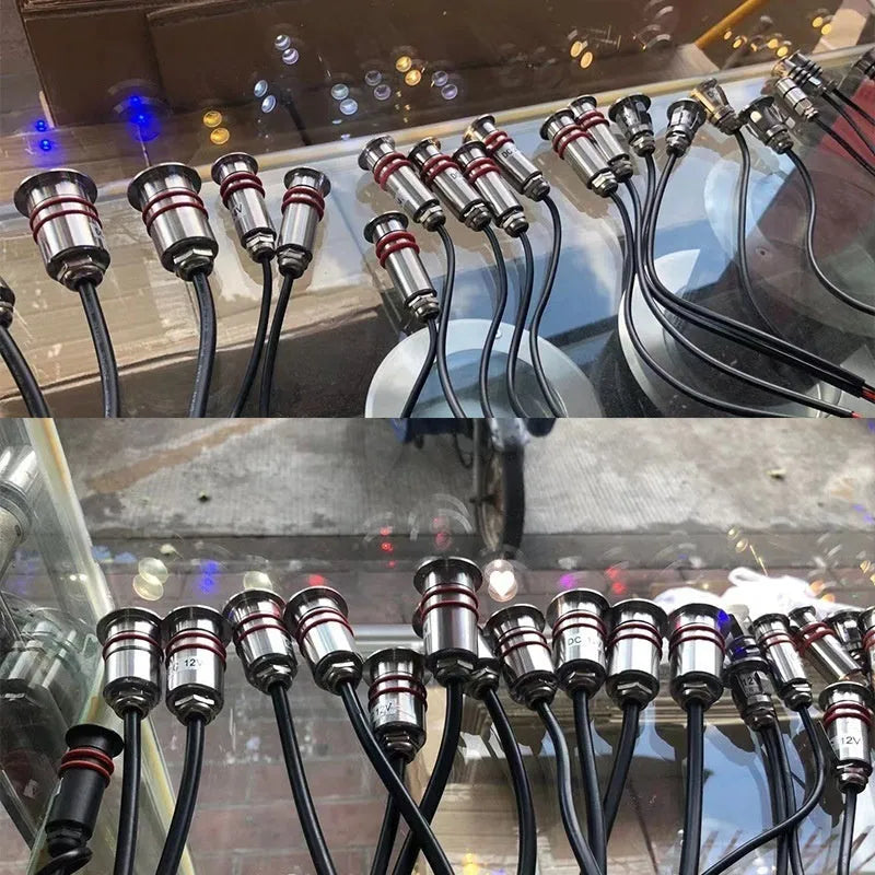 1W XINGX stainless steel underwater aisle underground LED breathing mini floor lamp step light face 22 holes 17 high 55