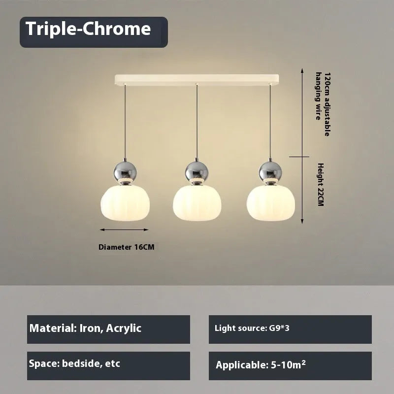 Nordic style pumpkin chandelier ceiling light fixture with alloy construction in single head design