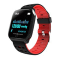 F16 Smart Watch with ECG monitoring on a silicone wristband in black, grey, green or red colour options.