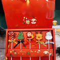 Pack of 5 Santa Claus shaped candies, 100g total net content, on a festive background
