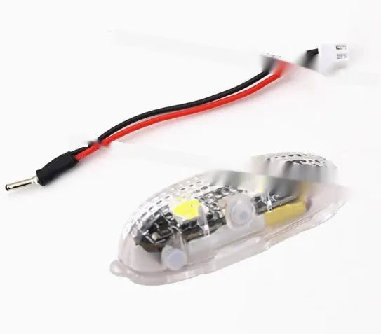 Three compact V3 wireless charging navigation lights with adhesive backing, shown in red, green, and white.