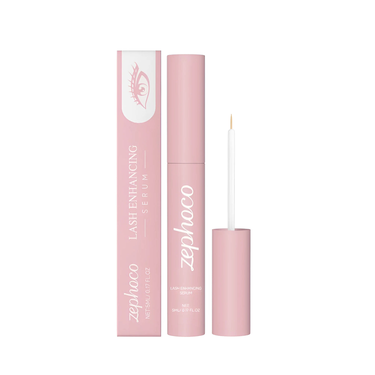 Lash Enhancing Serum bottle with myristoyl pentapeptide-4 and vitamin E for eyelash and eyebrow growth