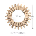 European-style solid wood wall hanging mirror in baked colour finish