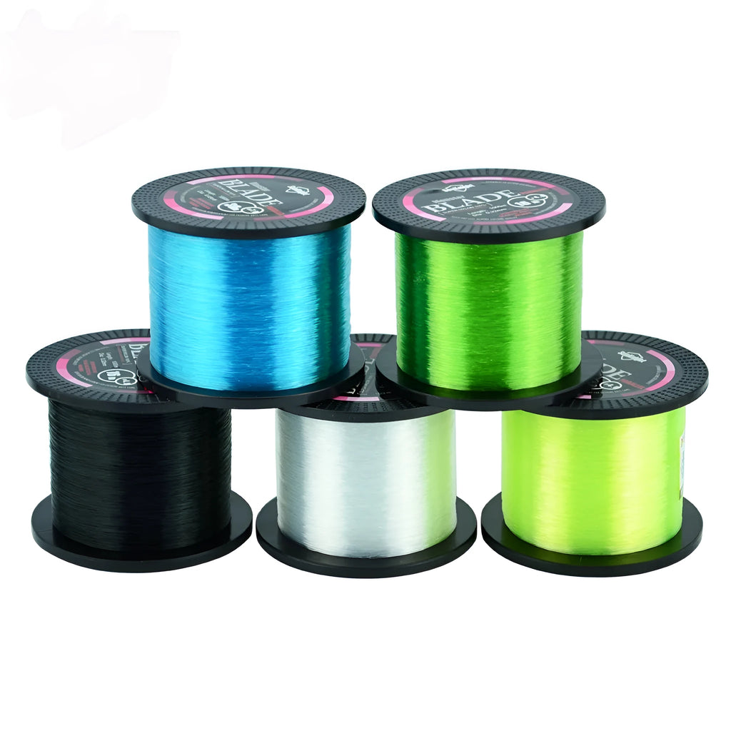 Seaknight 1000 M nylon fishing line spool in multiple colour options showing diameter sizes from 0.4 to 8.0