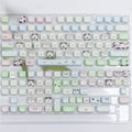 PBT key cap set with cat and puppy sublimation designs for mechanical keyboard customisation