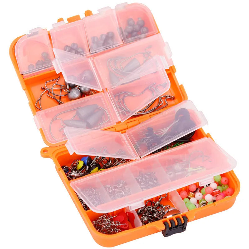 Weihe 257 pieces lure fishhook accessories suit in ABS tackle box for fishing