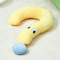 Blue and yellow rectangular pet cushion measuring 62cm by 39cm for cats and dogs