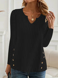 Men's casual knitted button sweater in solid colour with Japanese Korean styling