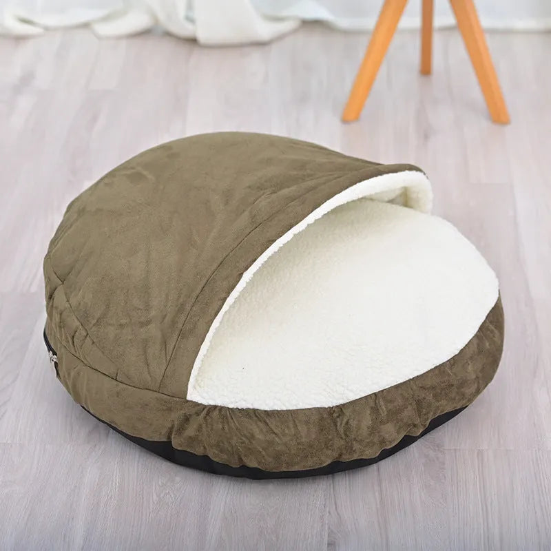 Brown removable washable cloth dog kennel for medium-sized dogs