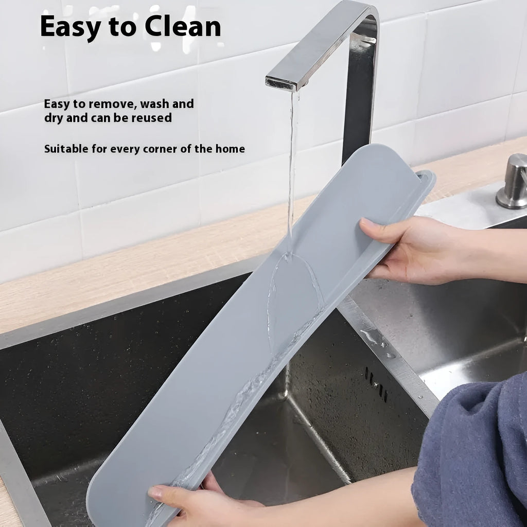 Thick grey, blue, or black silicone kitchen sink water blocking plate splash guard