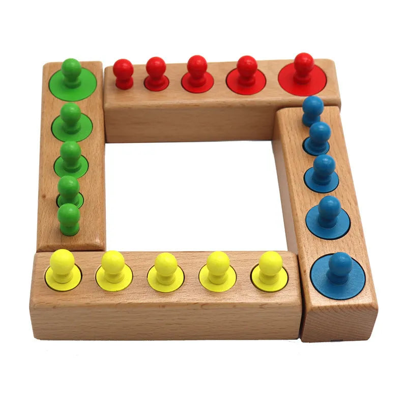 Montessori wooden cylinder socket building blocks for early education fine motor skills age 2 plus