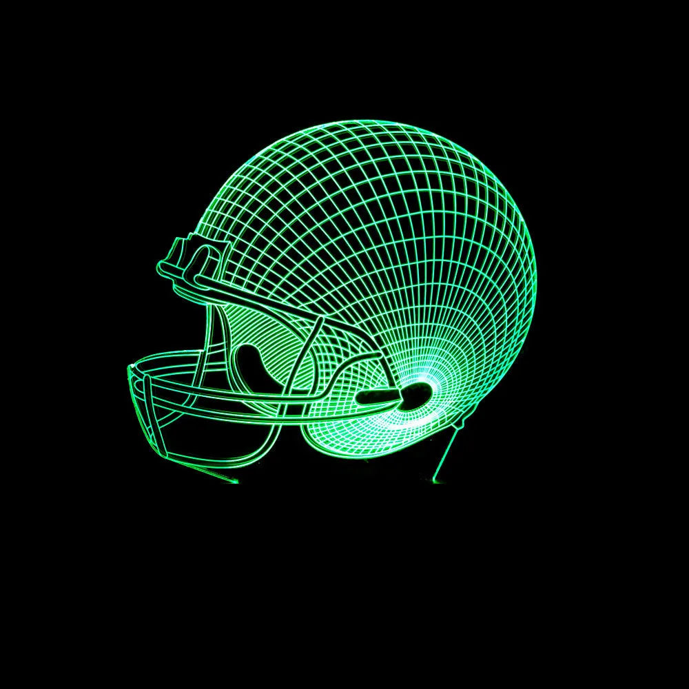 Rugby Hat 3D LED USB Lamp with colourful glow, touch and remote control