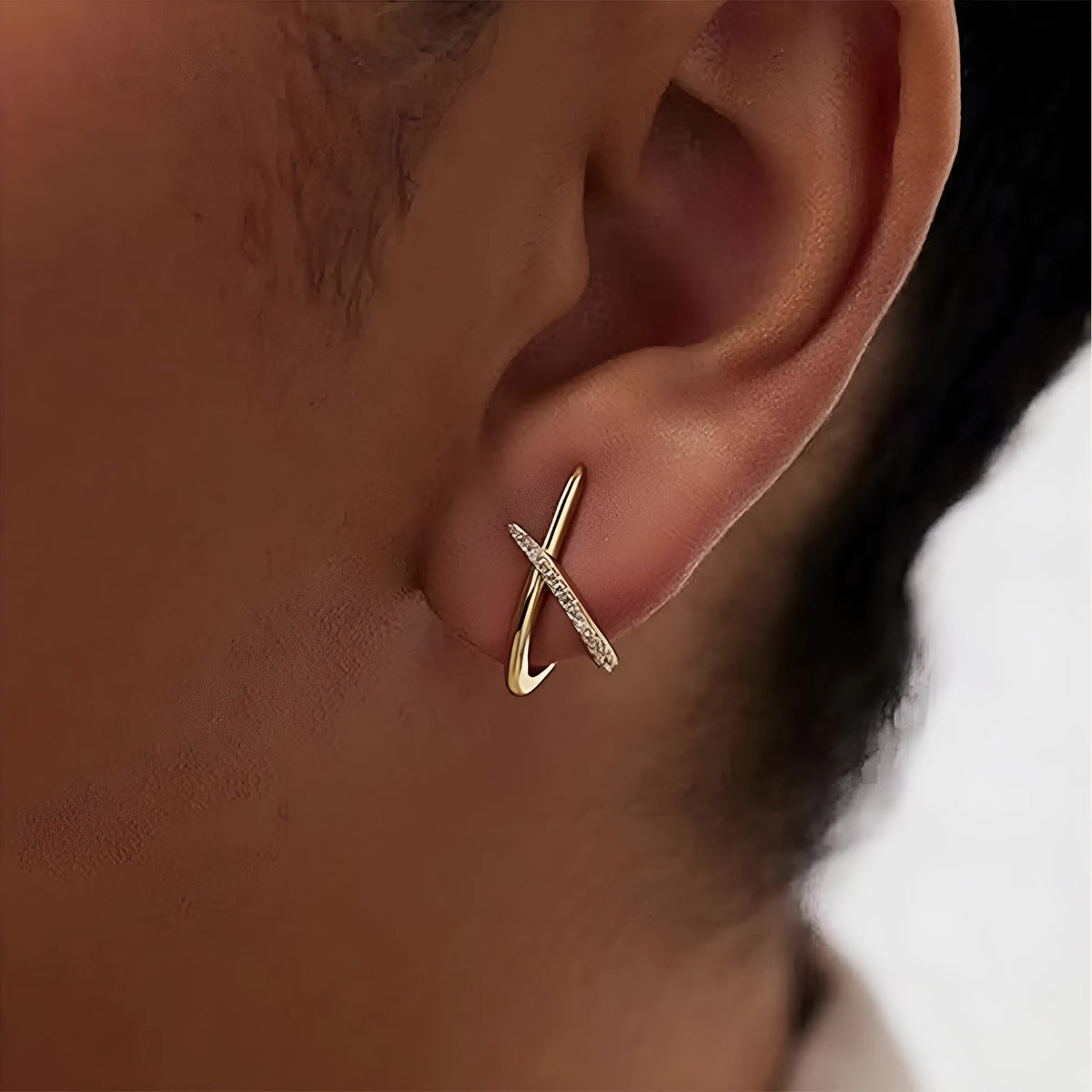 Zinc alloy electroplated 14K gold clip earrings in geometric shape, available in gold, silver, and rose gold