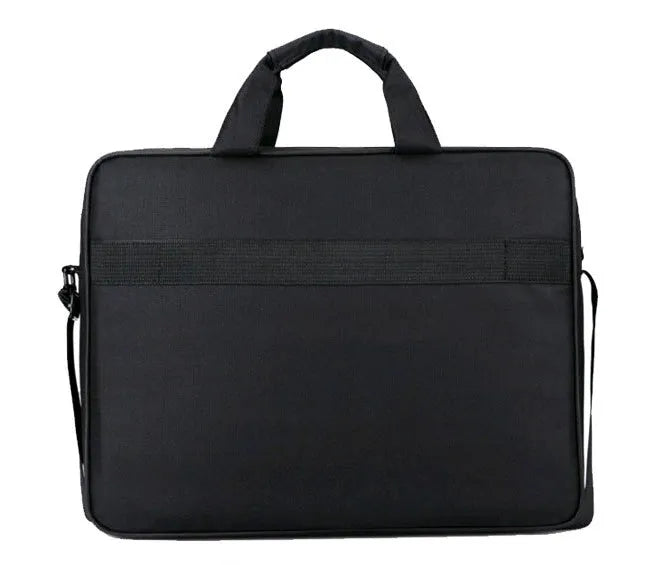 Black polyester diagonal shoulder laptop bag for 15 to 15.6 inch ASUS laptops with multiple internal pockets