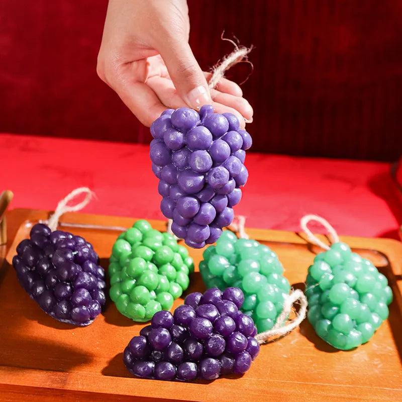 Grape cluster shaped handmade soap bar in purple or green colour, 80g weight