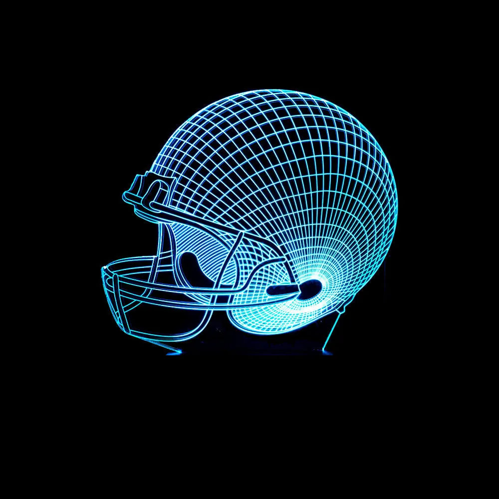 Rugby Hat 3D LED USB Lamp with colourful glow, touch and remote control