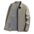 Men's solid colour polo collar casual jacket in loose fit with side pockets