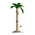 Vertical cat climbing frame with hemp rope scratching posts in natural beige canna colour