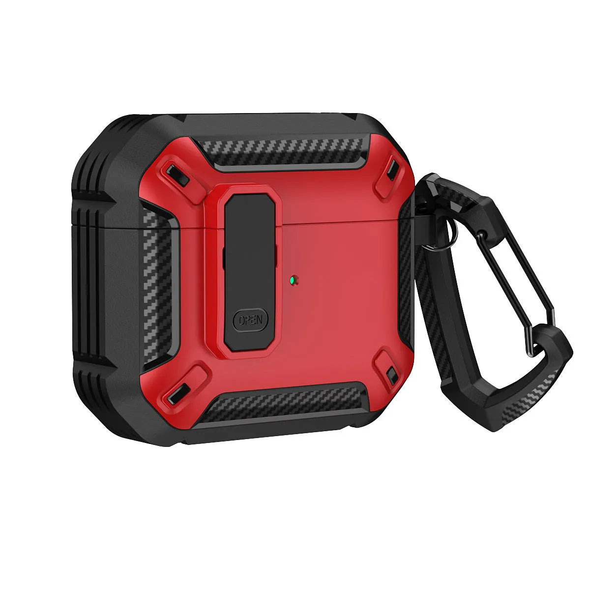 Plastic clamshell protective case with hook for Apple AirPods in two-tone colour options