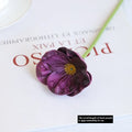 Fifteen artificial poppy flowers in bright red, dark purple, deep pink, orange, white, yellow made from PU material for wedding and home decor