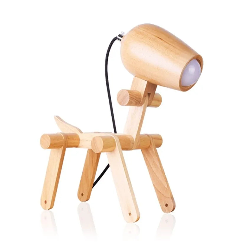 Personalized solid wood table lamp with warm light push button switch in Nordic style for living room study bedroom