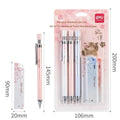0.5mm cartoon automatic pencil set with three pencils and HB refill boxes
